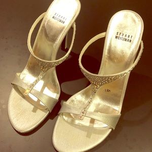 Stuart Weitzman Vanity Crystal-encrusted Sandal